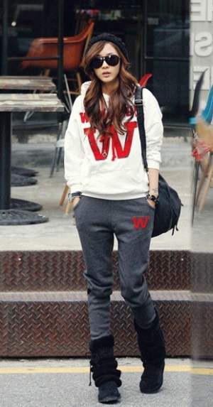 Hooded Tracksuit White&Gray Hooded Tracksuit White&Gray